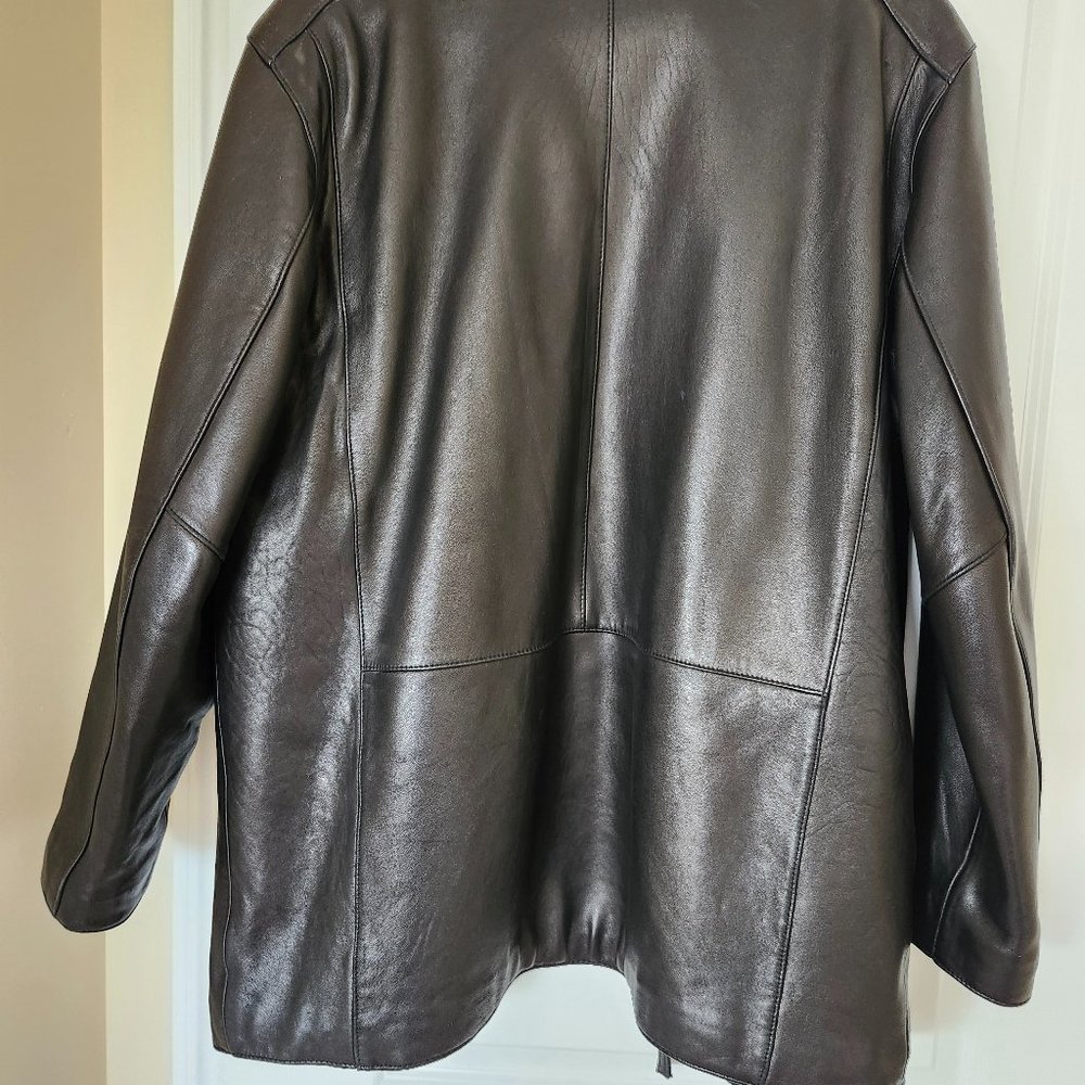 Mens soft black leather jacket